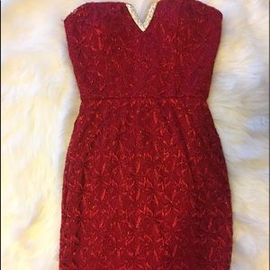 Red lace dress